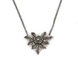 925 Sterling Silver Flower Design Necklace - Nusrettaki (1)