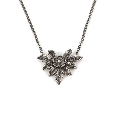 925 Sterling Silver Flower Design Necklace - 2
