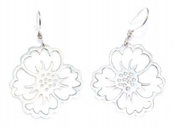 925 Silver Hortensia Filigree Drop Earrings - Nusrettaki (1)