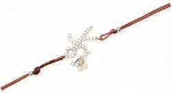 925 Sterling Silver Children's Bouquet Cord Bracelet - Nusrettaki (1)