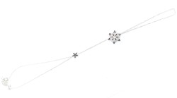 Nusrettaki - 925 Ayar Gümüş Çiçekli Kar Tanesi Şahmeran, Siyah Taş