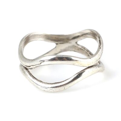 925 Ayar Gümüş Çift Görünümlü Yüzük - 2