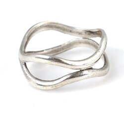 925 Ayar Gümüş Çift Görünümlü Yüzük - 3