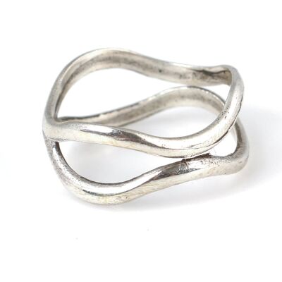 925 Ayar Gümüş Çift Görünümlü Yüzük - 3