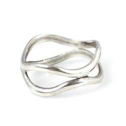 925 Ayar Gümüş Çift Görünümlü Yüzük - 4