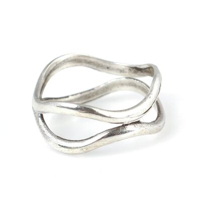 925 Ayar Gümüş Çift Görünümlü Yüzük - 4