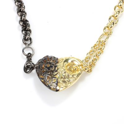 925 Sterling Silver Heart Necklace with Doch Chain - 3