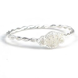 925 Ayar Gümüş Çift Tel İnce Yıldız Kaşlı Burma Bilezik - Nusrettaki (1)