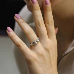 925 Ayar Gümüş Çift Toplu Fantezi Yüzük - Nusrettaki