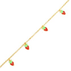 925 Ayar Gümüş Çilekli Mineli Halhal - 10