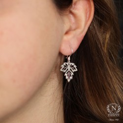 925 Silver Grape Leaf Drop Filigree Earrings - Nusrettaki (1)