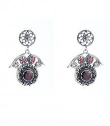 Silver Antique Earrings with Ruby - Nusrettaki