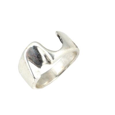 925 Ayar Gümüş Dalgalı Yüzük - 1