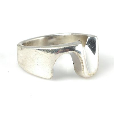 925 Ayar Gümüş Dalgalı Yüzük - 2