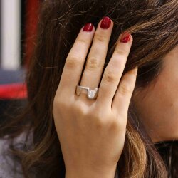 925 Ayar Gümüş Dalgalı Yüzük - 6