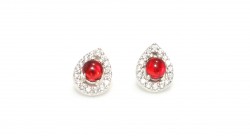 925 Silver Entourage Ruby Drop Earrings - Nusrettaki