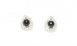 925 Silver Entourage Onyx Drop Earrings - Nusrettaki (1)