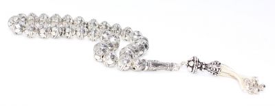 Silver Drop Pattern Prayer Beads, Tugra Design Imame - 1