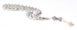 Silver Drop Pattern Prayer Beads, Tugra Design Imame - 3
