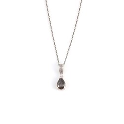 925 Ayar Gümüş Damla Küçük Boy Mistik Topaz Kolye - Nusrettaki (1)