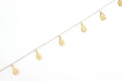 925 Ayar Gümüş Damla Telkari Halhal - 3