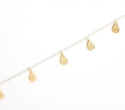 925 Ayar Gümüş Damla Telkari Halhal - 5