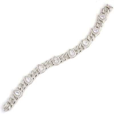 925 Ayar Gümüş Damla Zirkon Taşlı Bileklik - 1