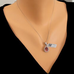 925 Ayar Gümüş Damla Zultanit Taşlı Armudi Kolye - Nusrettaki