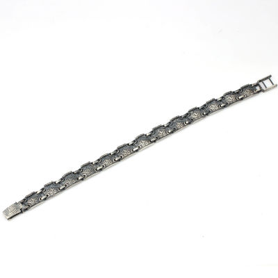 Sterling Silver Tennis Bracelet , Black - 4