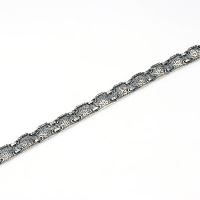 Sterling Silver Tennis Bracelet , Black - 5