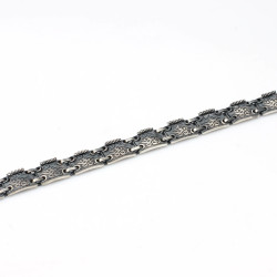 Sterling Silver Tennis Bracelet , Black - 6