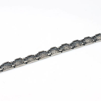 Sterling Silver Tennis Bracelet , Black - 6