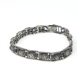 Sterling Silver Tennis Bracelet , Black - Nusrettaki (1)