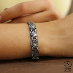 Sterling Silver Tennis Bracelet , Black - Nusrettaki (1)