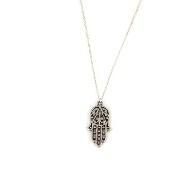 Silver Hamsa Faith Design Necklace - 2