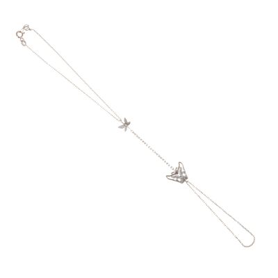 925 Ayar Gümüş Desenli Kelebek Modeli Şahmeran, Beyaz - 2