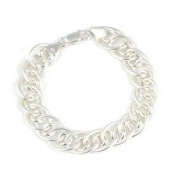 925 Ayar Gümüş Desenli Olimpiyat Model Zincir Bileklik - Nusrettaki