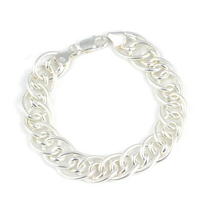 925 Ayar Gümüş Desenli Olimpiyat Model Zincir Bileklik - 1