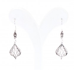 925 Sterling Silver Teardrop Filigree Earrings - 3