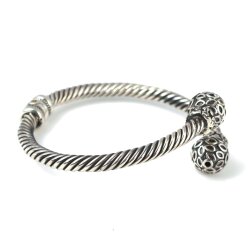 925 Ayar Gümüş Desenli Toplu Burma Bilezik - 3