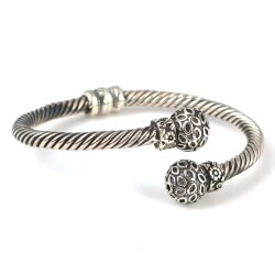 925 Ayar Gümüş Desenli Toplu Burma Bilezik - Nusrettaki (1)