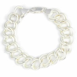 925 Ayar Gümüş Desenli Ve Düz Samanyolu Bileklik - Nusrettaki