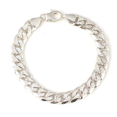 925 Ayar Gümüş Desenli Zincir Bileklik, 0,9 x 12 mm - 2