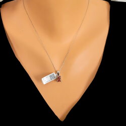 925 Ayar Gümüş Dikdörtgen Zultanit Taşlı Kolye - Nusrettaki