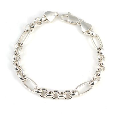 925 Ayar Gümüş Doch Zincirli Şarnel Bileklik - 1