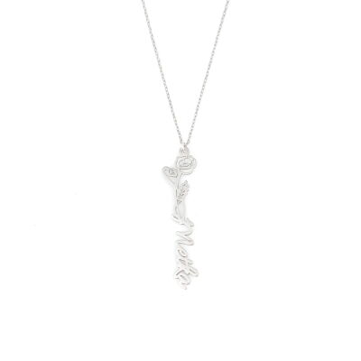 925 Ayar Gümüş Doğum Çiçeği İsim Kolye - 1