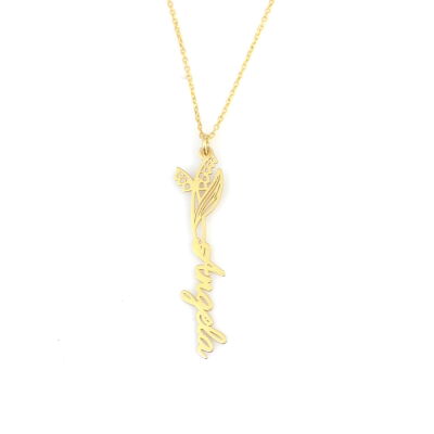 925 Ayar Gümüş Doğum Çiçeği İsim Kolye - 2