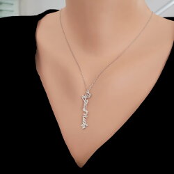 925 Ayar Gümüş Doğum Çiçeği İsim Kolye - 6