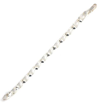 925 Ayar Gümüş Düz Burgu Model Bileklik - 2