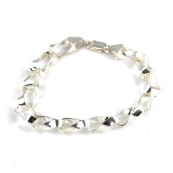 925 Ayar Gümüş Düz Burgu Model Bileklik - 4